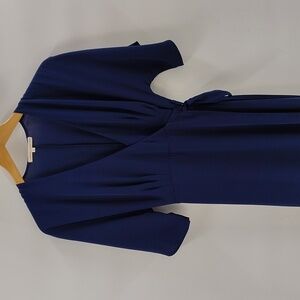 Standards and Practices Navy Blue Size Small Wrap Dress Flowy Short Sleeve
